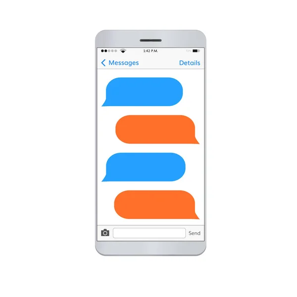 Messaging smartphone met lege dialoogvenster — Stockvector