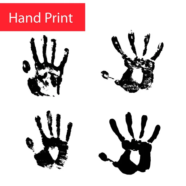 Conjunto de vetor de impressão manual. Mão — Vetor de Stock