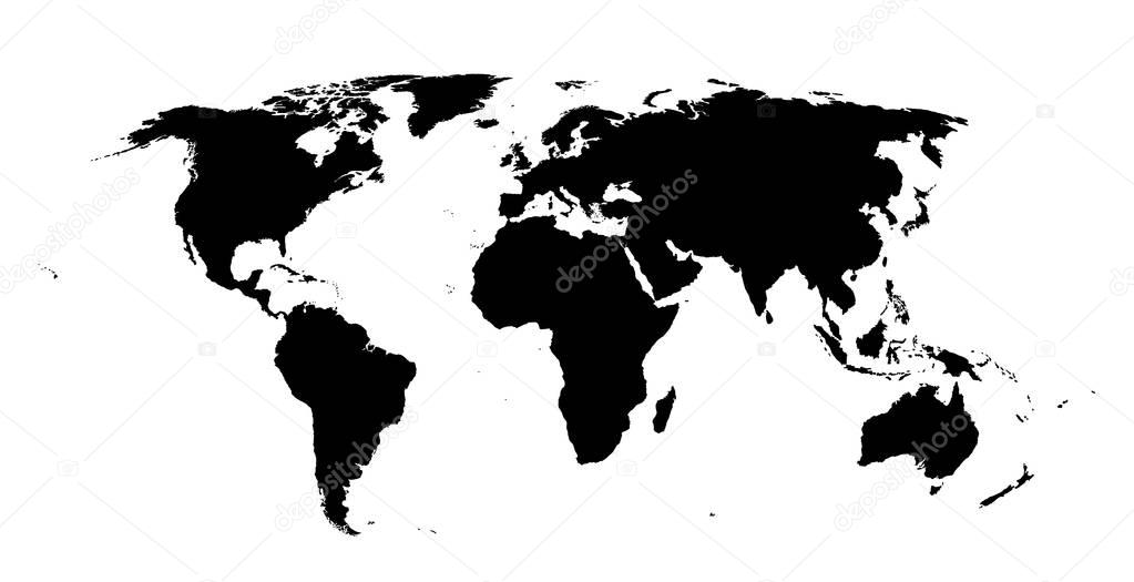 World map vector. Isolated high