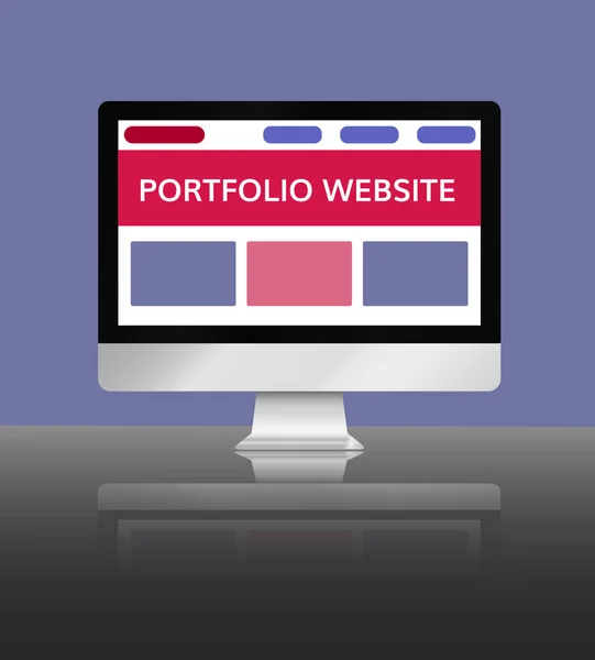 Portfolio website illustratie — Stockvector