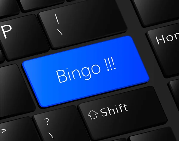 Botón de bingo en teclado. Concepto Bingo. Bingo ilustración — Archivo Imágenes Vectoriales