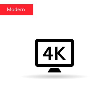 4 k tv simgesi. 4k monitör ekranında kayıt 
