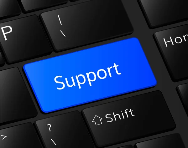 Botón de soporte en el teclado. concepto de apoyo. ilustración de apoyo — Vector de stock