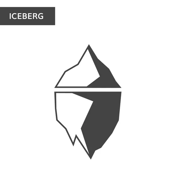 Monochromes Eisberg-Symbol dunkel-weißes Eisberg-Logo — Stockvektor