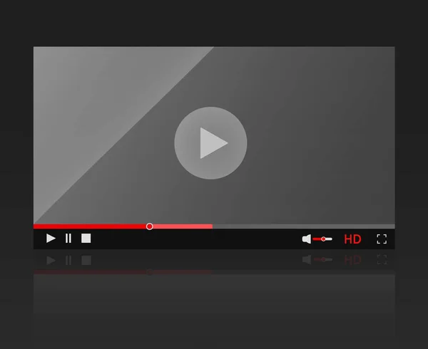 Cadre de lecteur vidéo brillant Lecteur vidéo moderne pour site Web — Image vectorielle