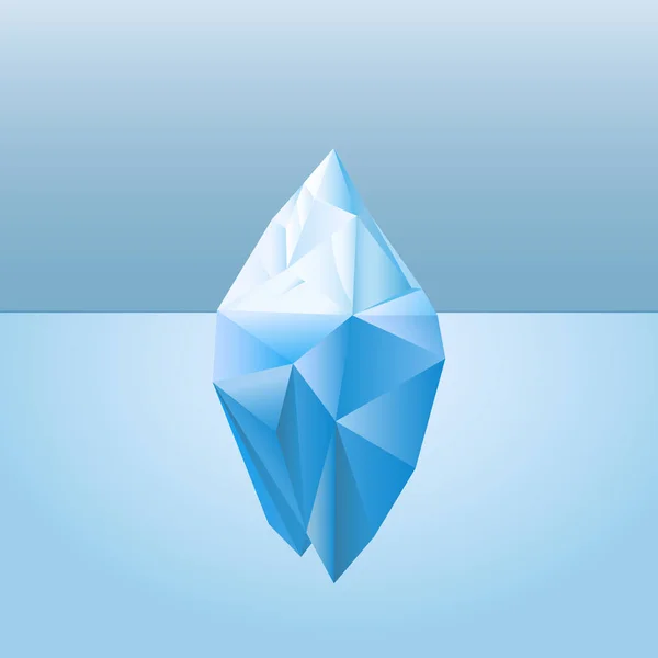 Basso iceberg in stile poli per metafora infografica iceberg business nord sull'illustrazione del mare d'acqua — Vettoriale Stock