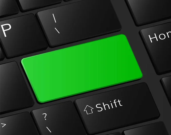키보드 매크로 그림 빈 공백에 녹색 버튼 — 스톡 벡터