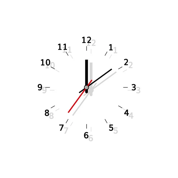 Reloj analógico ilustración plana reloj con sombra — Vector de stock