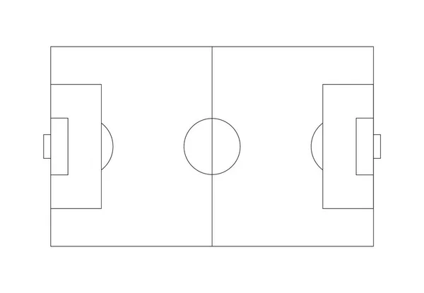 Fußballfeld skizzieren Plan Fußballplattform Vektor-Vorlage — Stockvektor