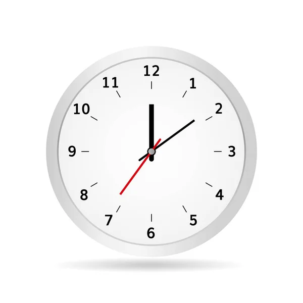 Office clock vektorové ilustrace klasické bílé hodinky realistické hodiny — Stockový vektor