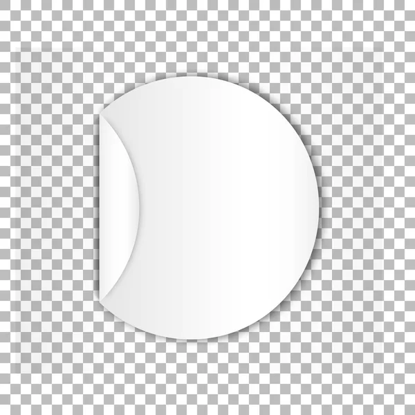 カール年齢チェックの背景に分離された高詳細な影と空白の丸い粘着紙シート — ストックベクタ