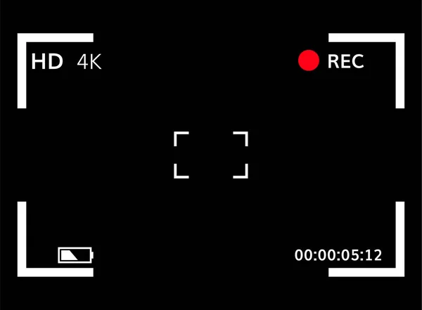Sucher Fokussierung Bildschirmvektor Illustration Videoaufzeichnung Bildschirm — Stockvektor