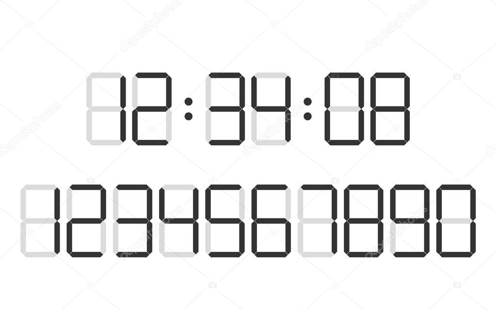 Digital clock  number set  