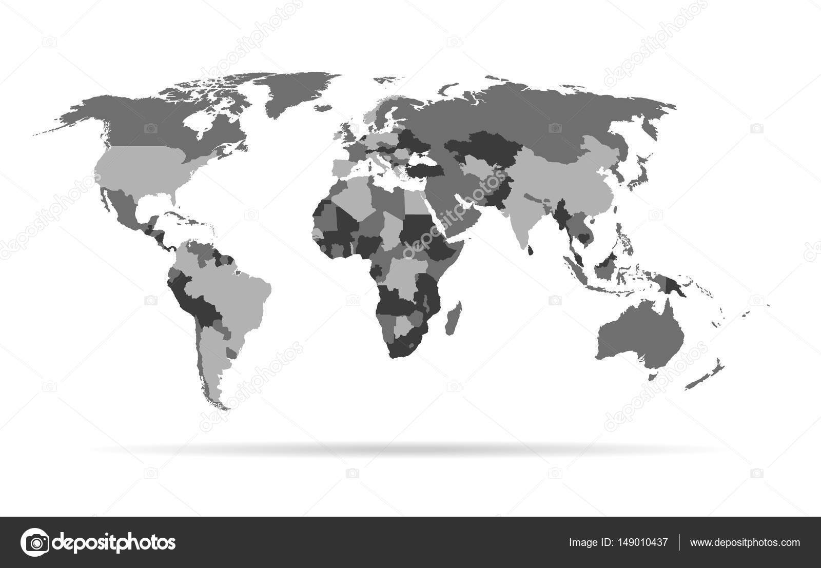 Carte Du Monde Modèle Infographique Avec Pays Isolés Haute