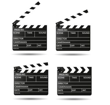  Film clapper panosunu siyah Klaket gerçekçi film clapper açın 