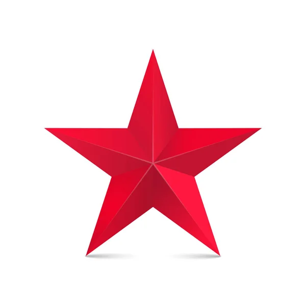 Rode ster 3D-vector geïsoleerd op wit — Stockvector