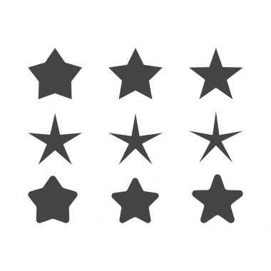 farklı RADIUS kirişler keskin ve yuvarlak köşeli yıldız kümesiyle 