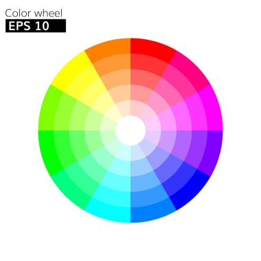 Color wheel 12 colors vector with 20 percent step  clipart