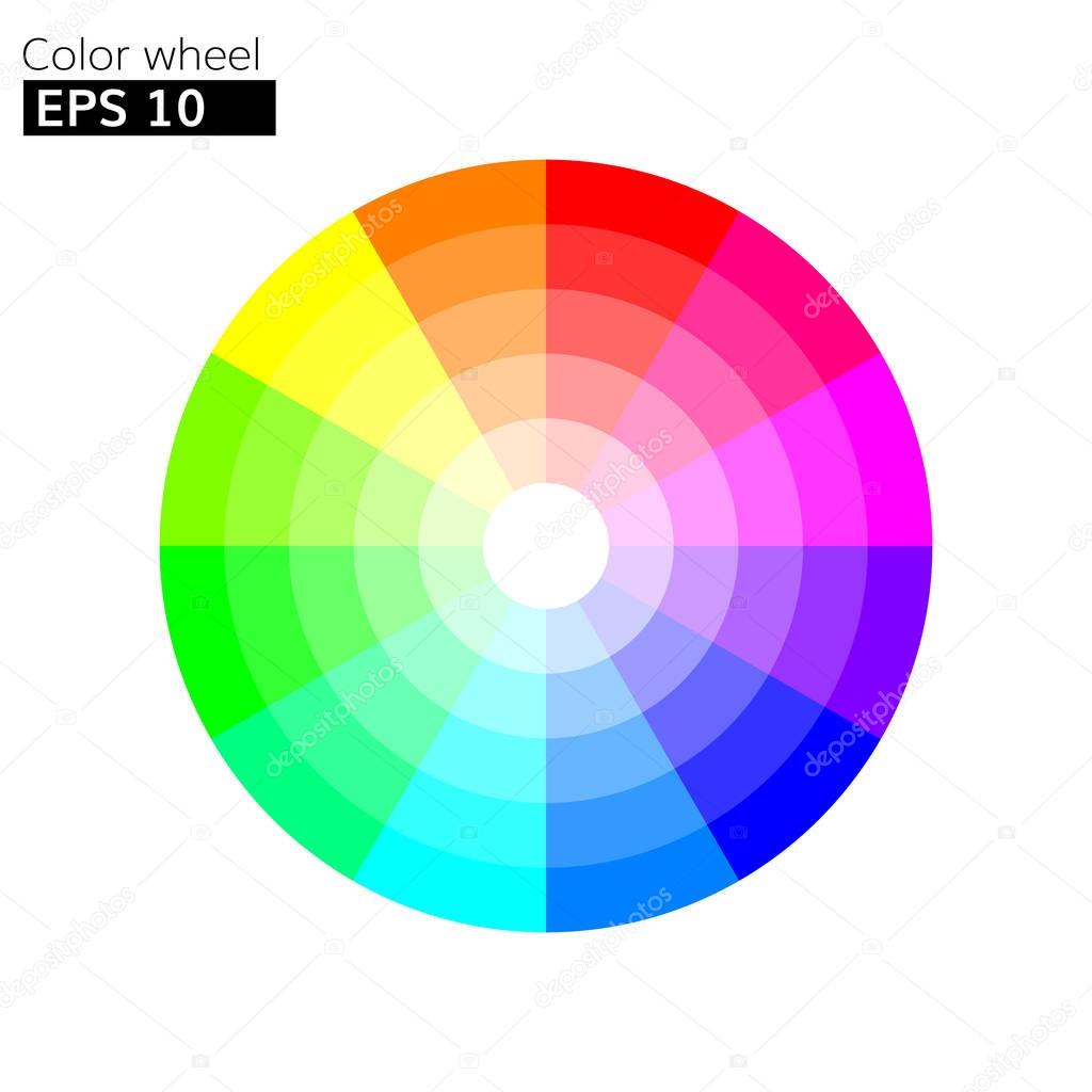 Color wheel 12 colors vector with 20 percent step 