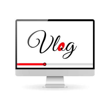 Vlog illüstrasyon video bloglama kavramı 
