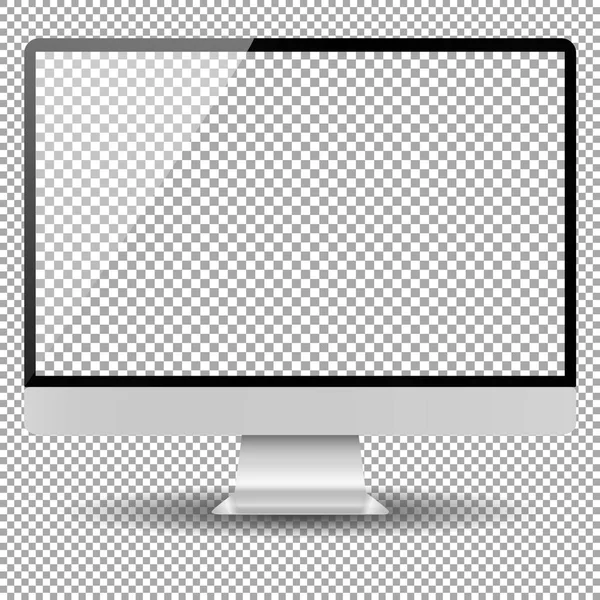 Pantalla de monitor en blanco maqueta del ordenador — Archivo Imágenes Vectoriales