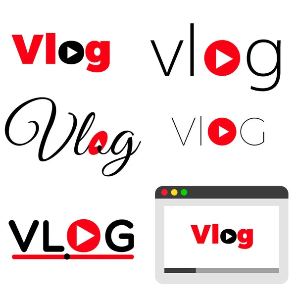 Vlog ilustración video blogging concepto — Vector de stock