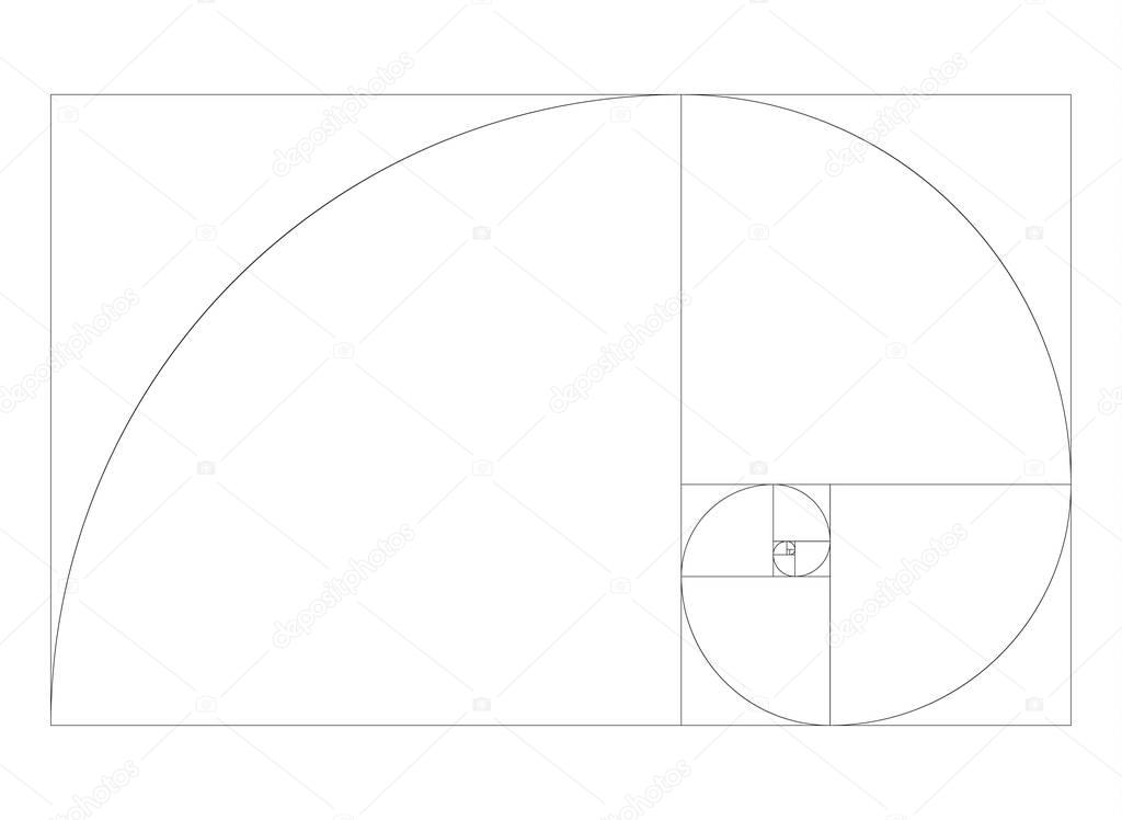 Golden ration section line frame 