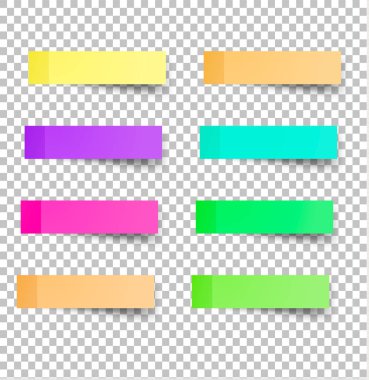 Gerçekçi renkli kağıtlar yapışkan hatırlatma notları 