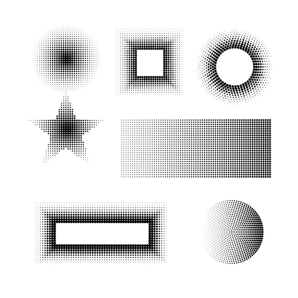 Banner de marco dotado de gradiente de sombra de medio tono — Archivo Imágenes Vectoriales