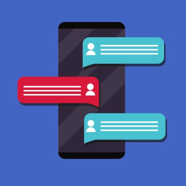 cep telefonu düz illüstrasyon mesajlaşma 