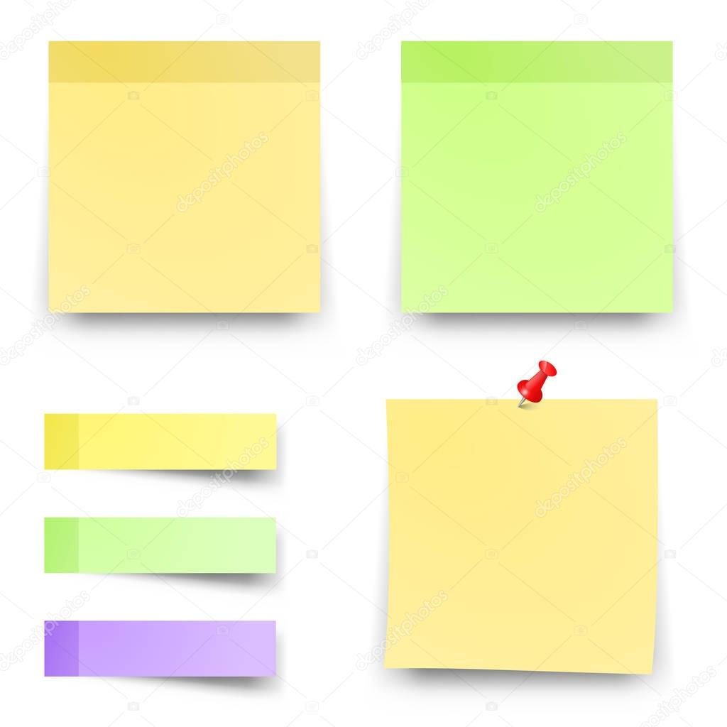 post sticky colored papers vector office notes 