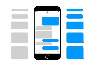 kısa mesaj cep telefonu ekran boş bubles kutuları 