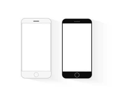 Cep telefonu mockup siyah beyaz telefon