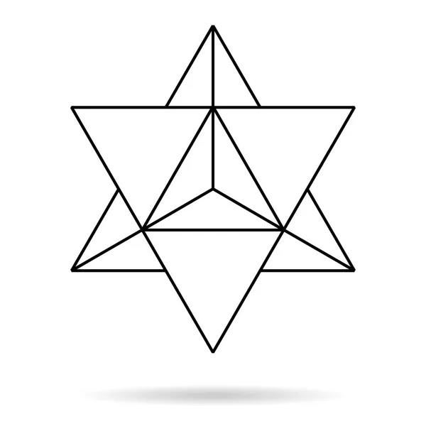 Kutsal geometri. merkaba ince bir çizgi geometrik 