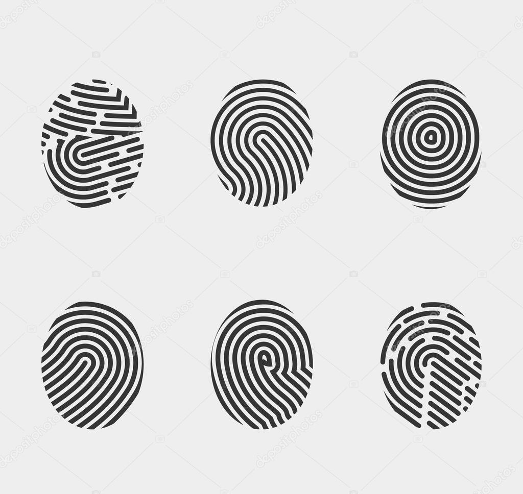 finger print icons set vector
