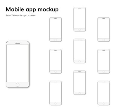 mobil uygulama ekranlar mockup vektör 