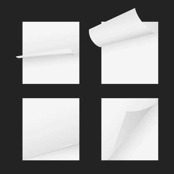 Folha de papel branco em branco com vetor de ondulação de página —  Vetores de Stock