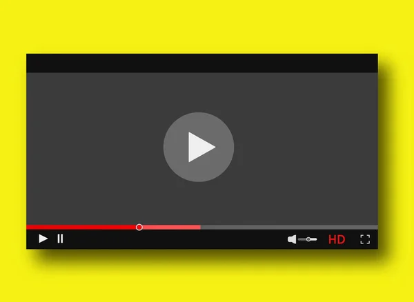 Interface de vídeo player play bar design — Vetor de Stock