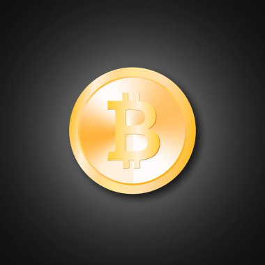 Gerçekçi altın bitcoin vektör 