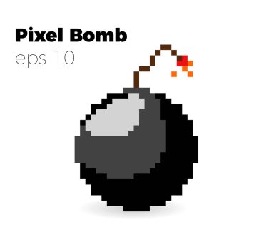 pixel bomb game vector illustration clipart