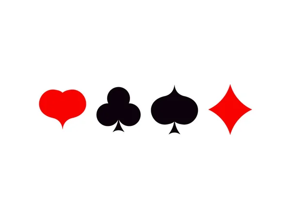 Spielkarten-Poker-Symbole setzen Ass-Vektor-Set — Stockvektor