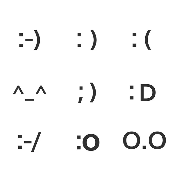 Emoji enfrenta símbolos de teclado símbolos de sorriso — Vetor de Stock