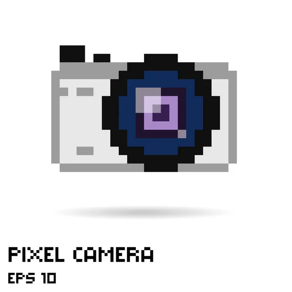 Pixel fénykép fényképezőgép ikon — Stock Vector