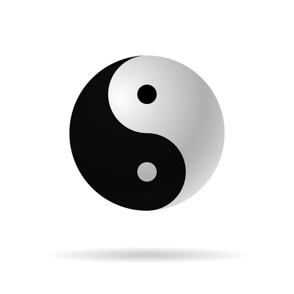 Инь Янь 3d символ гармонии иконок вектора
 