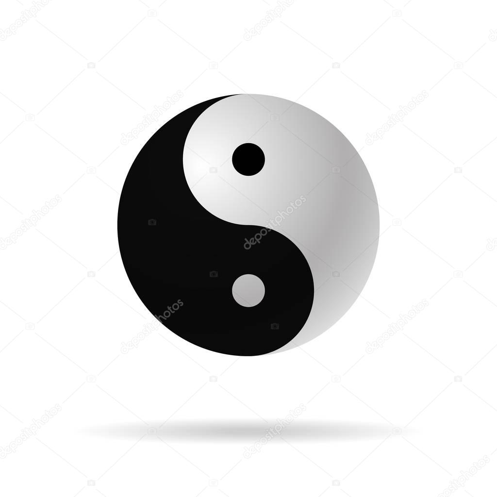 yin yang 3d  icon vector harmony symbol 
