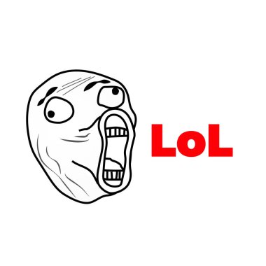 lol meme illustration  lol face  