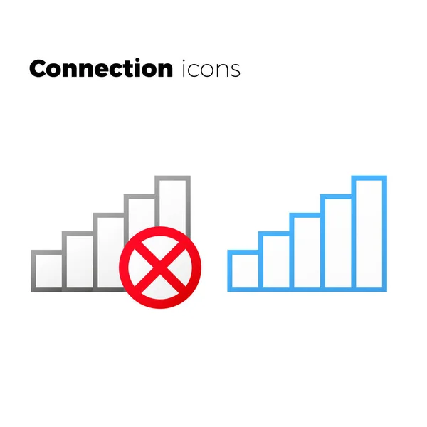 Internet access icon set no connection  symbol — Stock Vector