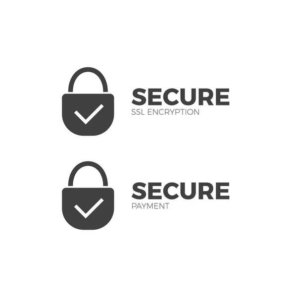 Icona di pagamento sicura transazione di crittografia ssl — Vettoriale Stock