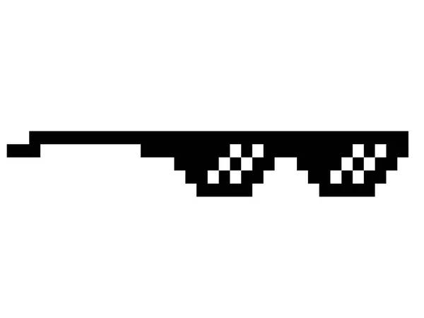 Black thug life meme like glasses in pixel art — Stock Vector