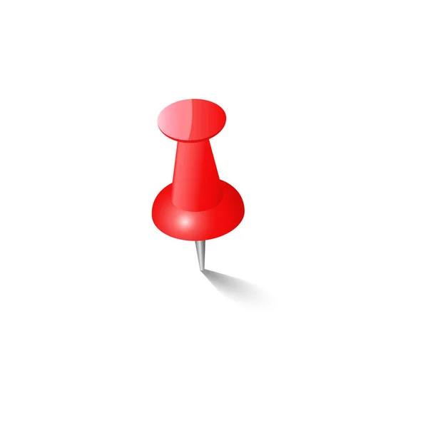 Broche rouge Thumbtack Vue de dessus — Image vectorielle